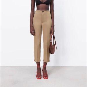 Zara tan high waisted pants with vents
